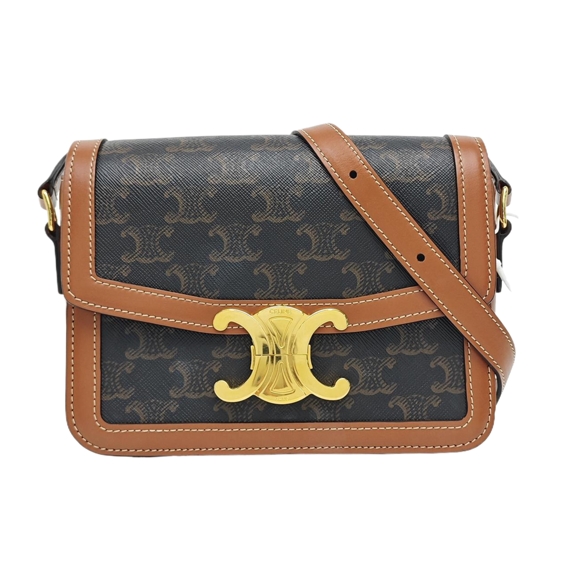 TRIOMPHE Small Coated Canvas Brown