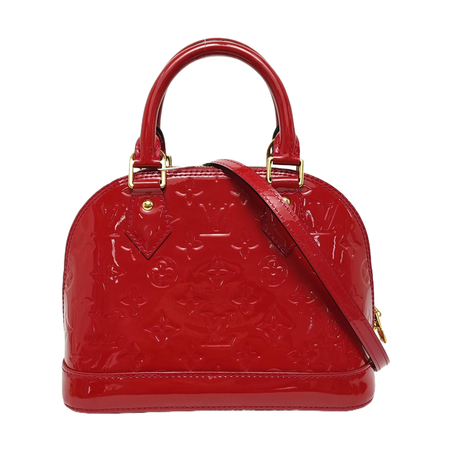 ALMA BB Monogram Patent Leather Red
