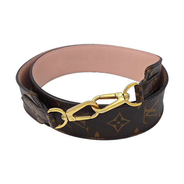 Monogram Coated Canvas Bag Strap Brown