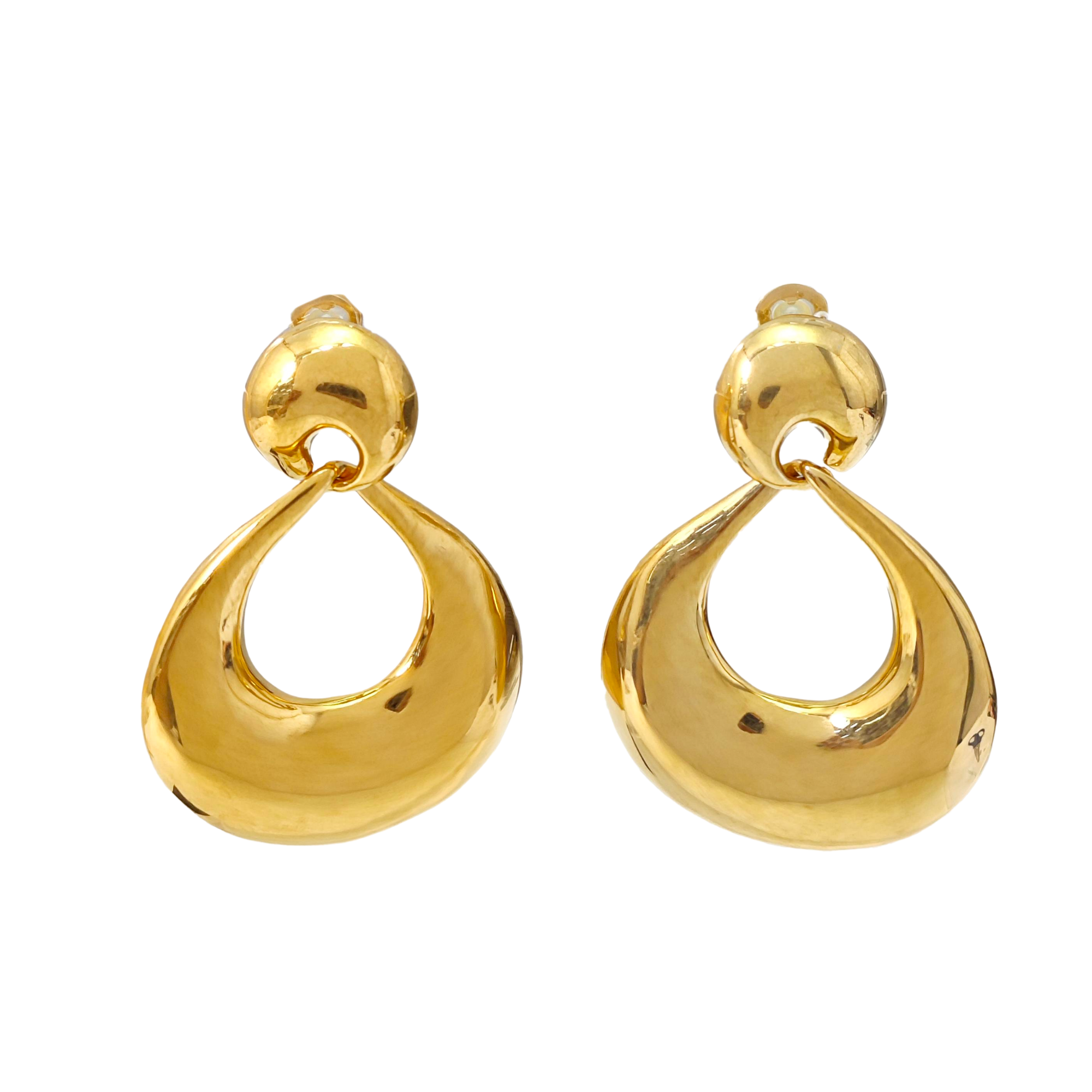 Metal Gold Clip On Earrings