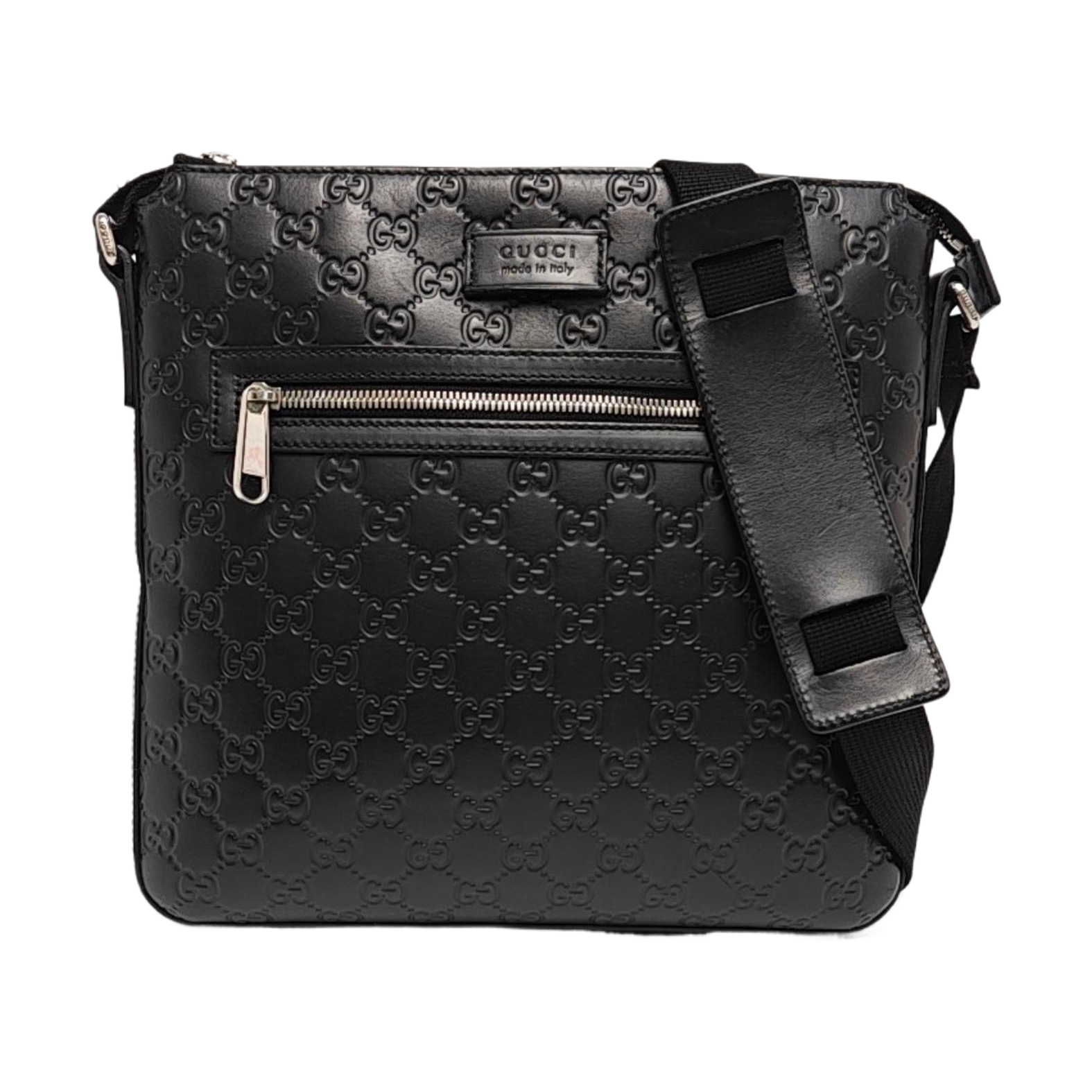 Signature Medium Monogram Calfskin Black