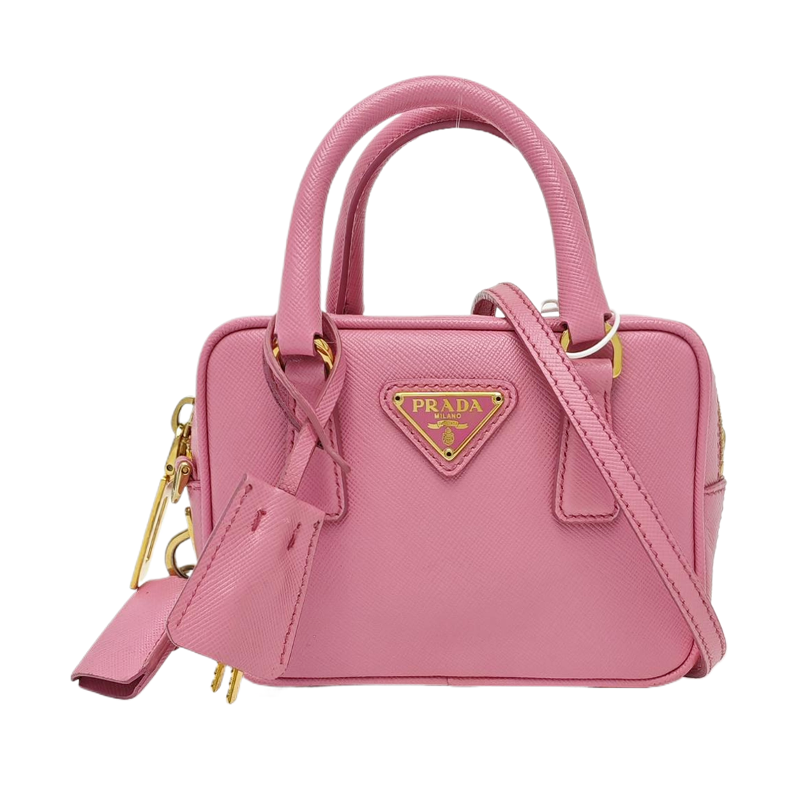 Saffiano Calfskin Shoulder Bag Pink