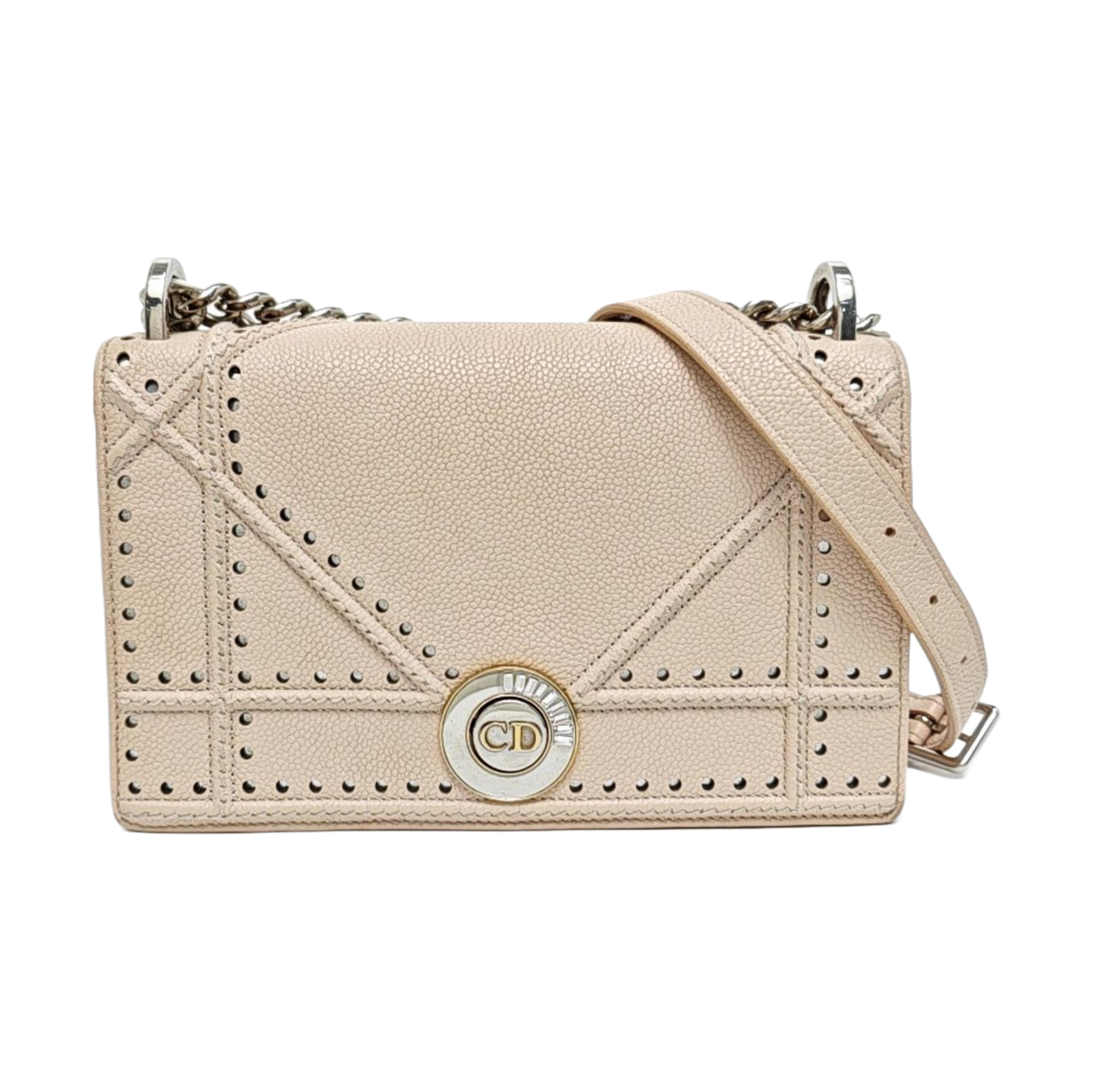 Cannage Calfskin Crossbody Bag Pink