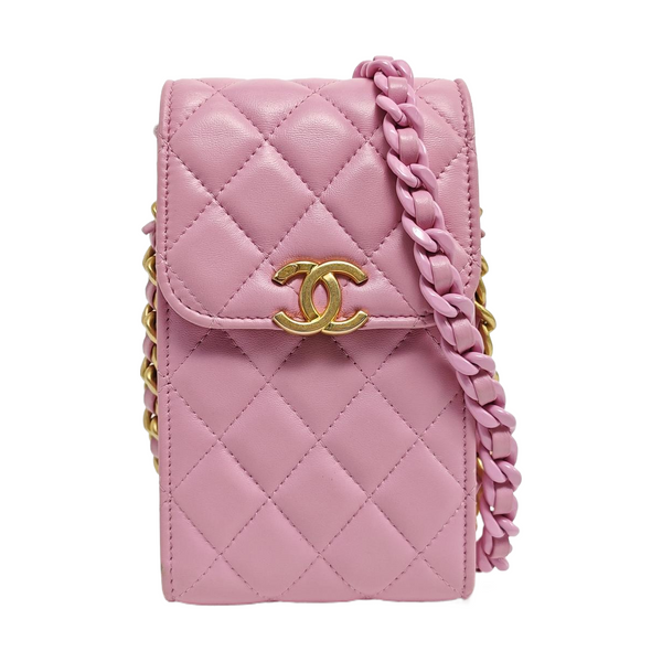 Authenticated pre-owned  TRENDY CC Quilted Lambskin Pink - Shoulder Bag at Looply