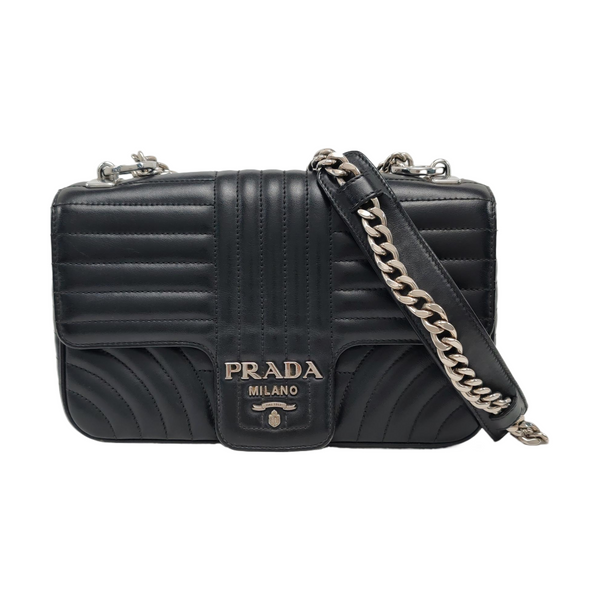 Diagramme Medium Quilted Calfskin Black