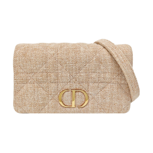 Dior Caro Small Cannage Fabric Pink