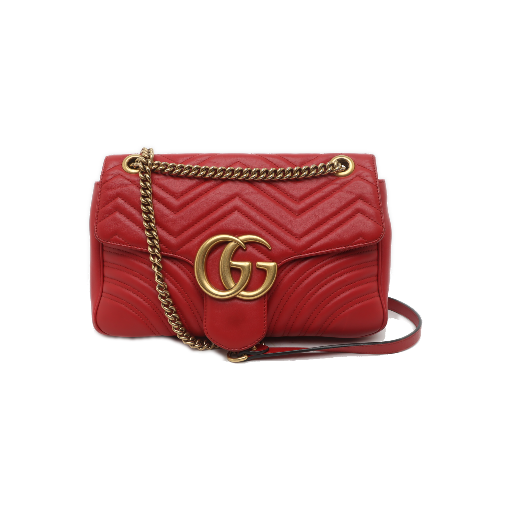 GG Marmont Large Quilted Calfskin Red