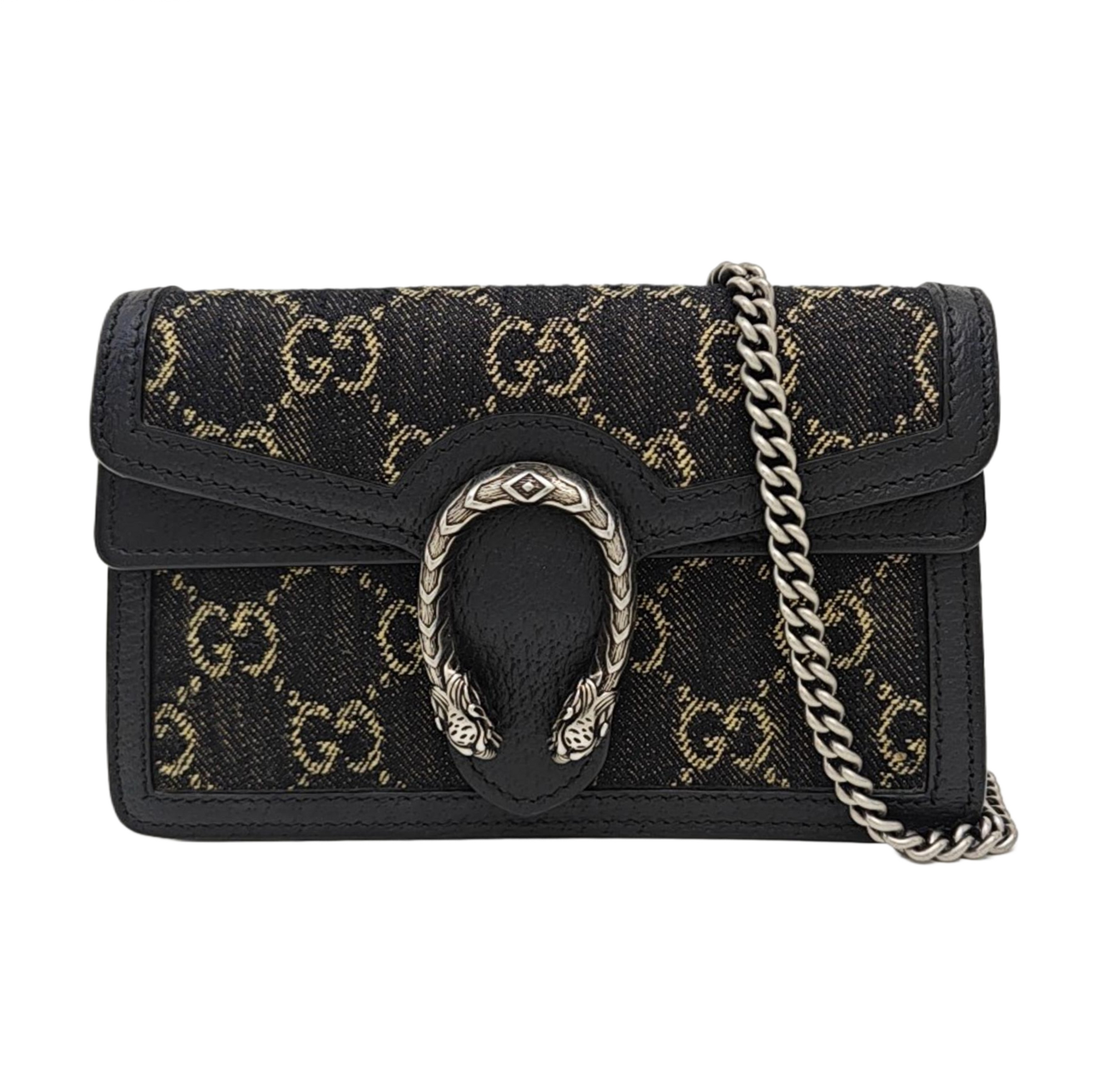 Dionysus Super Mini Monogram Denim Black