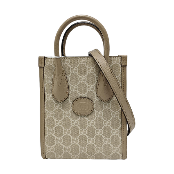 Retro Mini Monogram Coated Canvas Beige