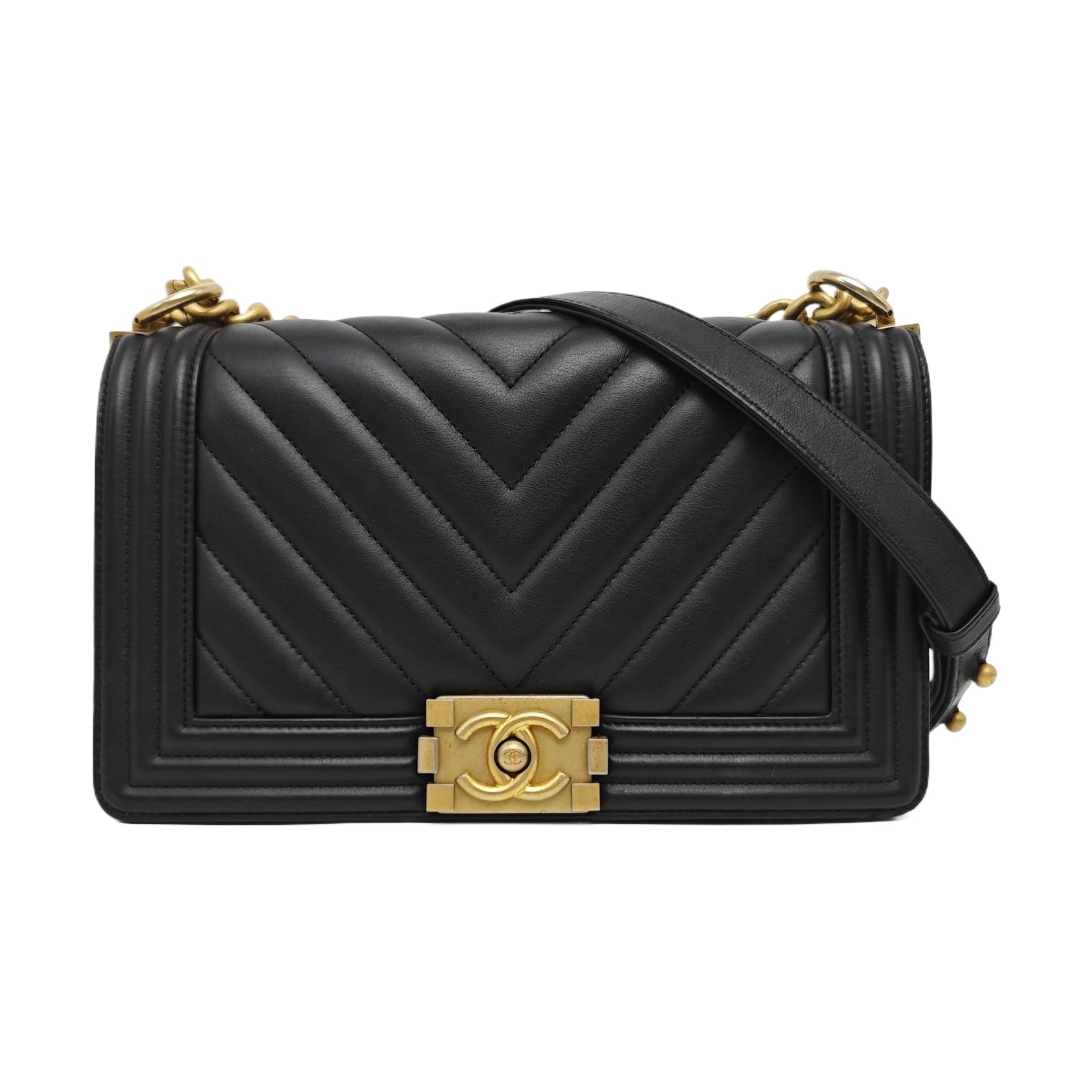 BOY CHANEL Medium Quilted Calfskin Black