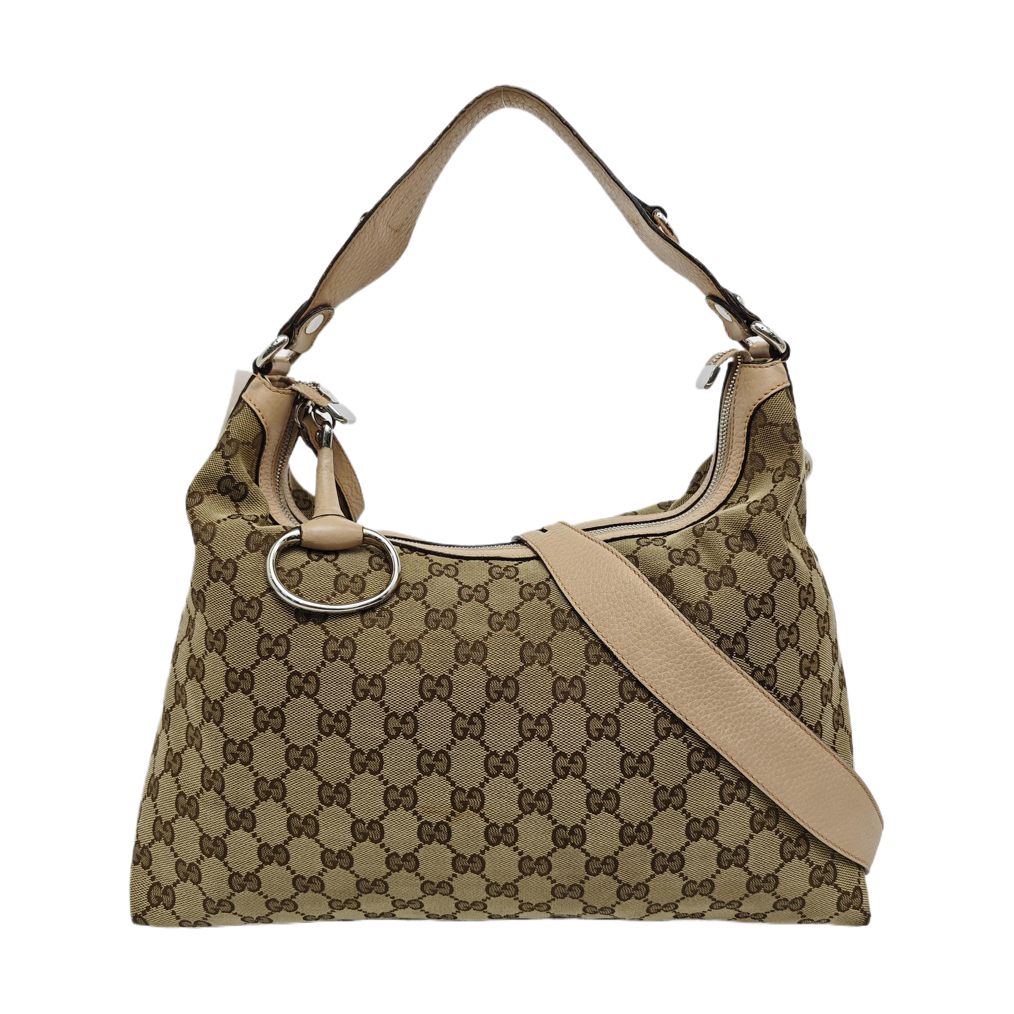 Monogram Canvas Shoulder Bag Beige