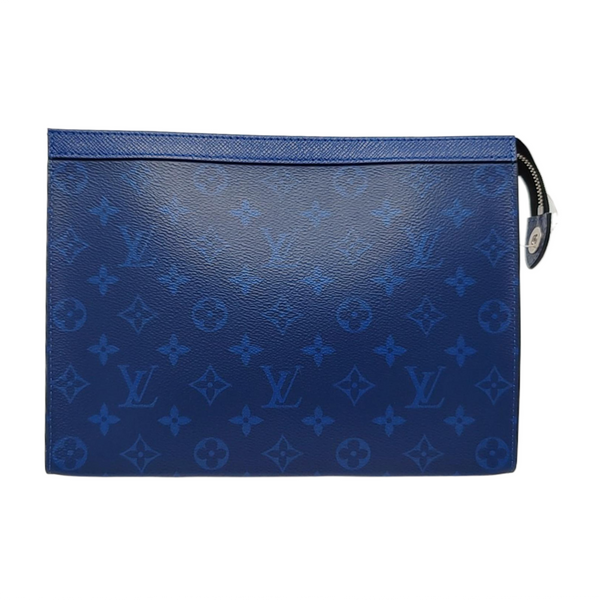 Pochette Voyag MM Monogram Coated Canvas Blue