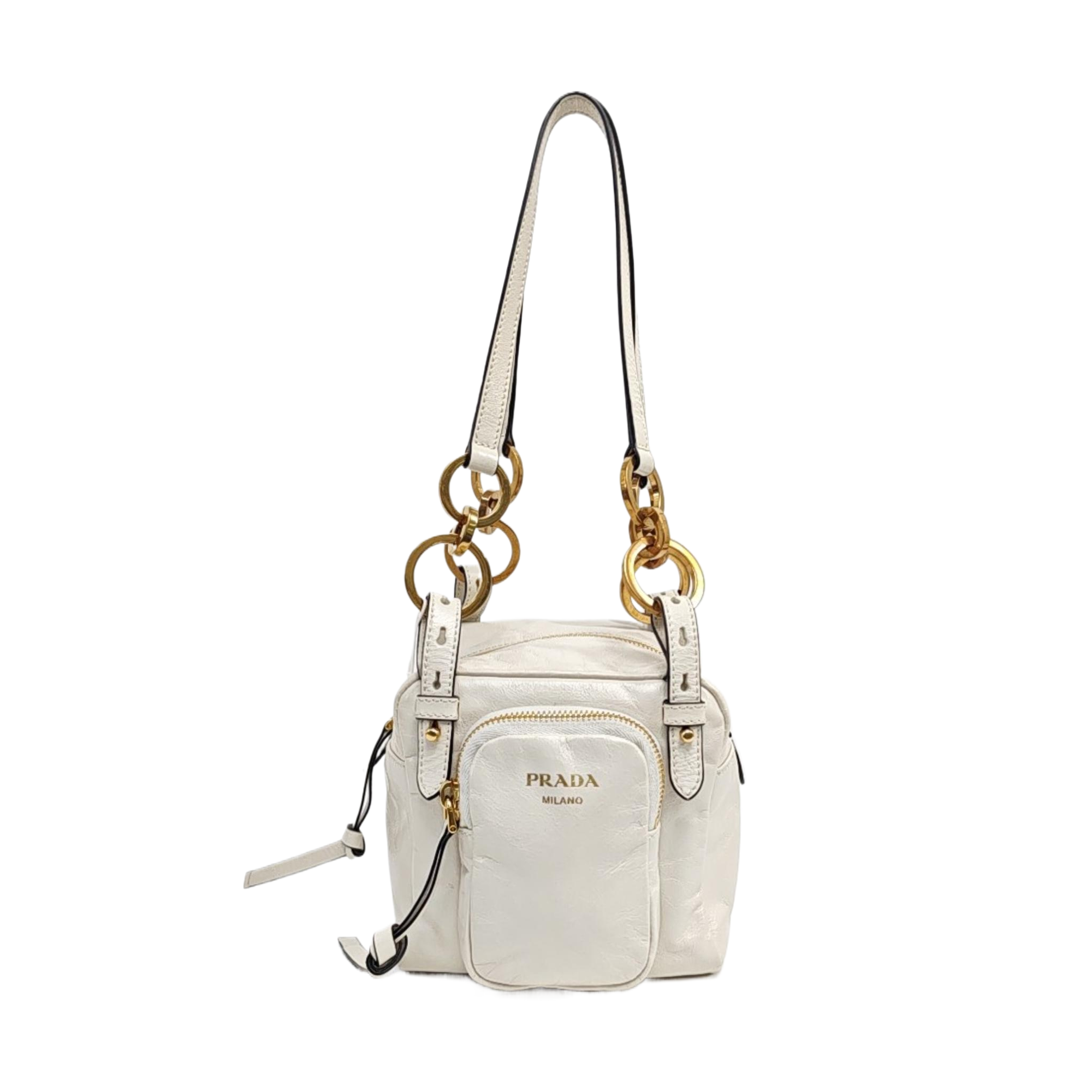 Dangle Mini Calfskin White