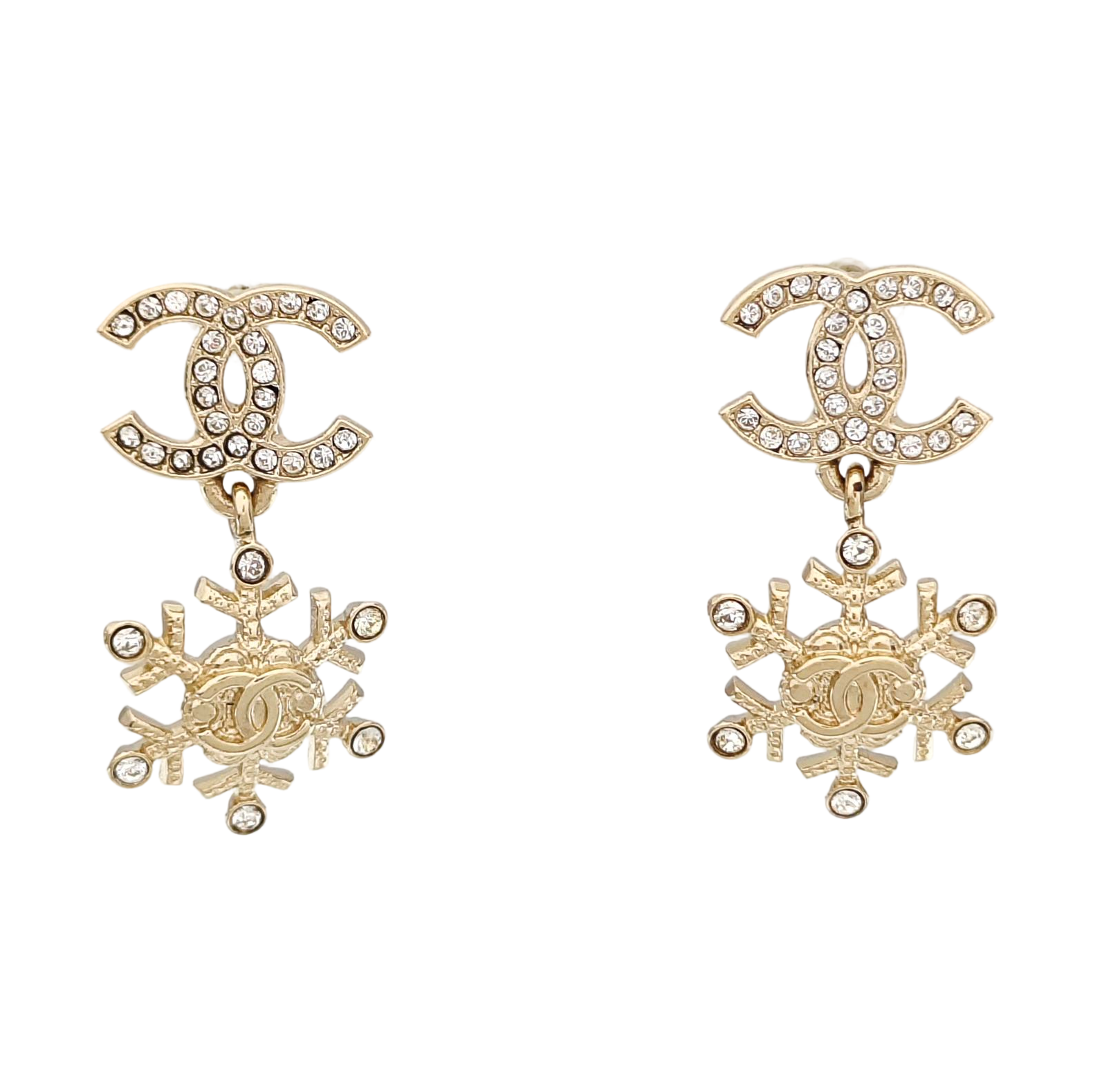 CC Logo Metal Gold Earrings