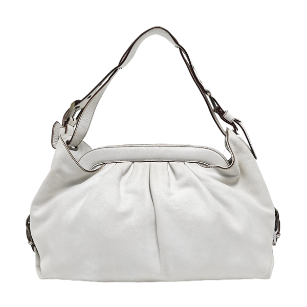 Calfskin Shoulder Bag White