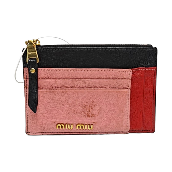Leather Card Holder Pink