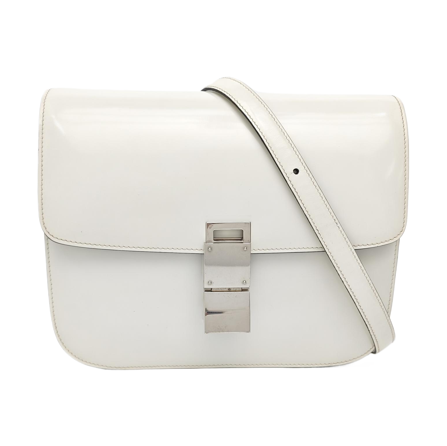 CLASSIC BOX Medium Calfskin White