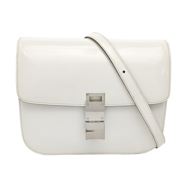 CLASSIC BOX Medium Calfskin White