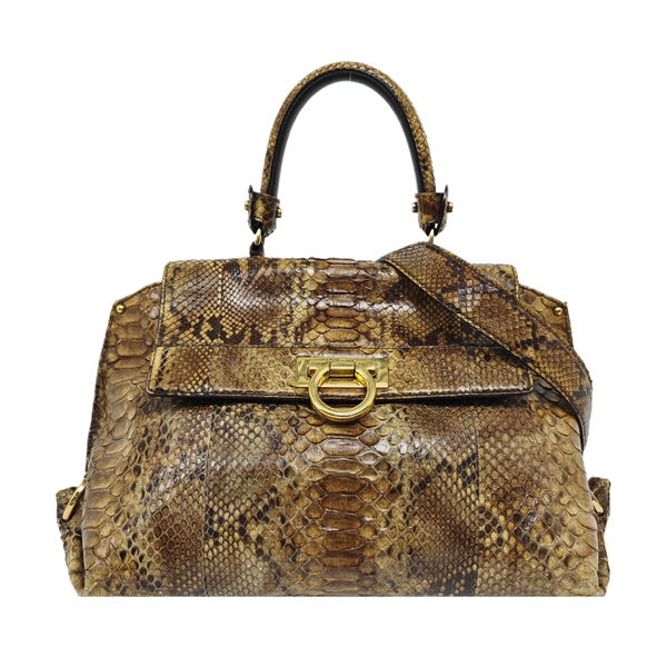 Python Shoulder Bag Brown