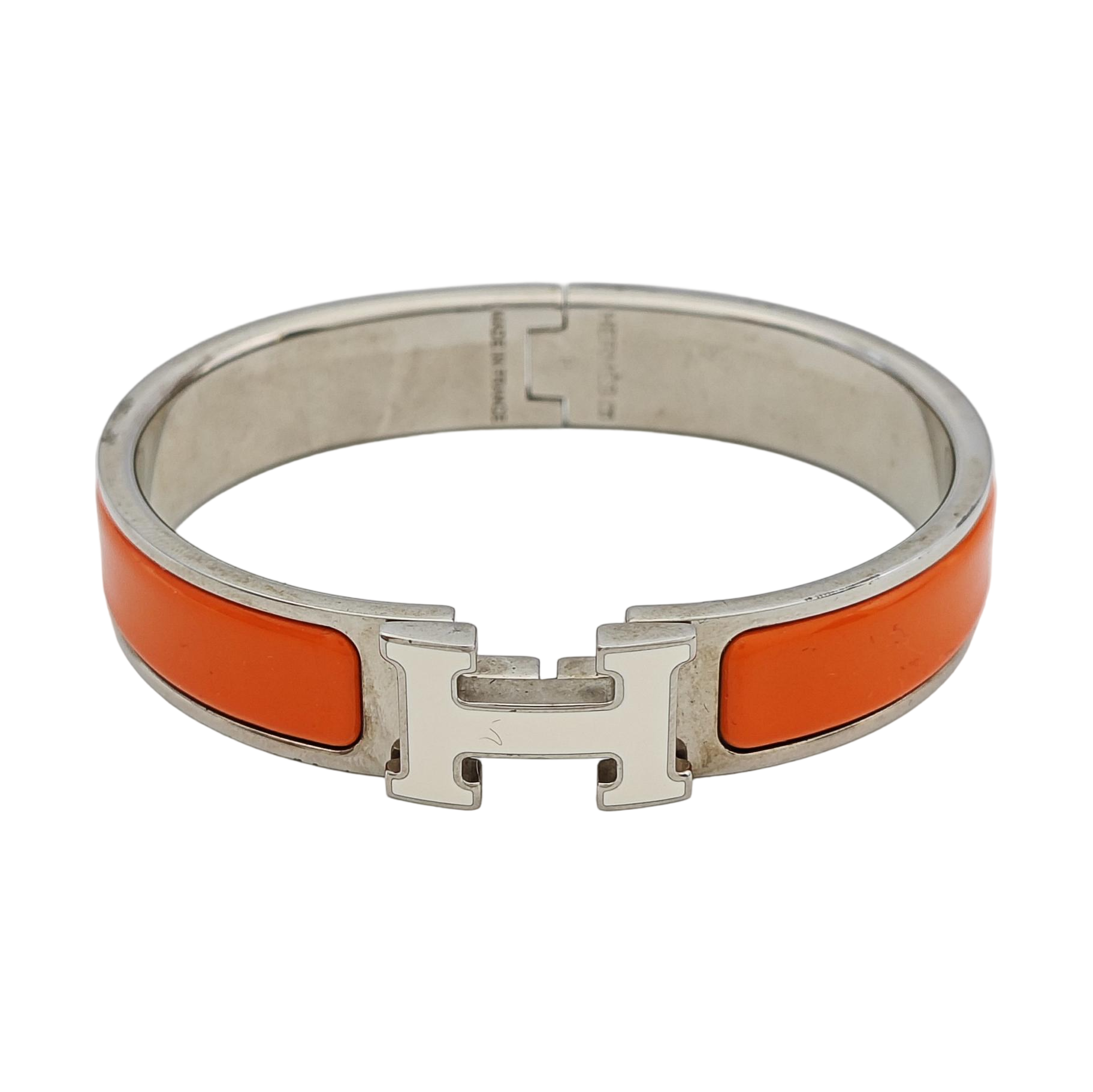 Clic H Metal Silver Bangle