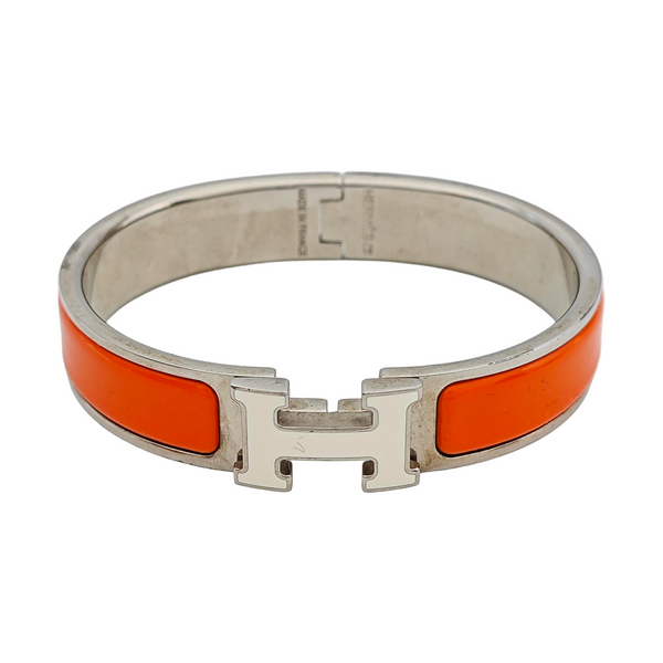 Clic H Metal Silver Bangle