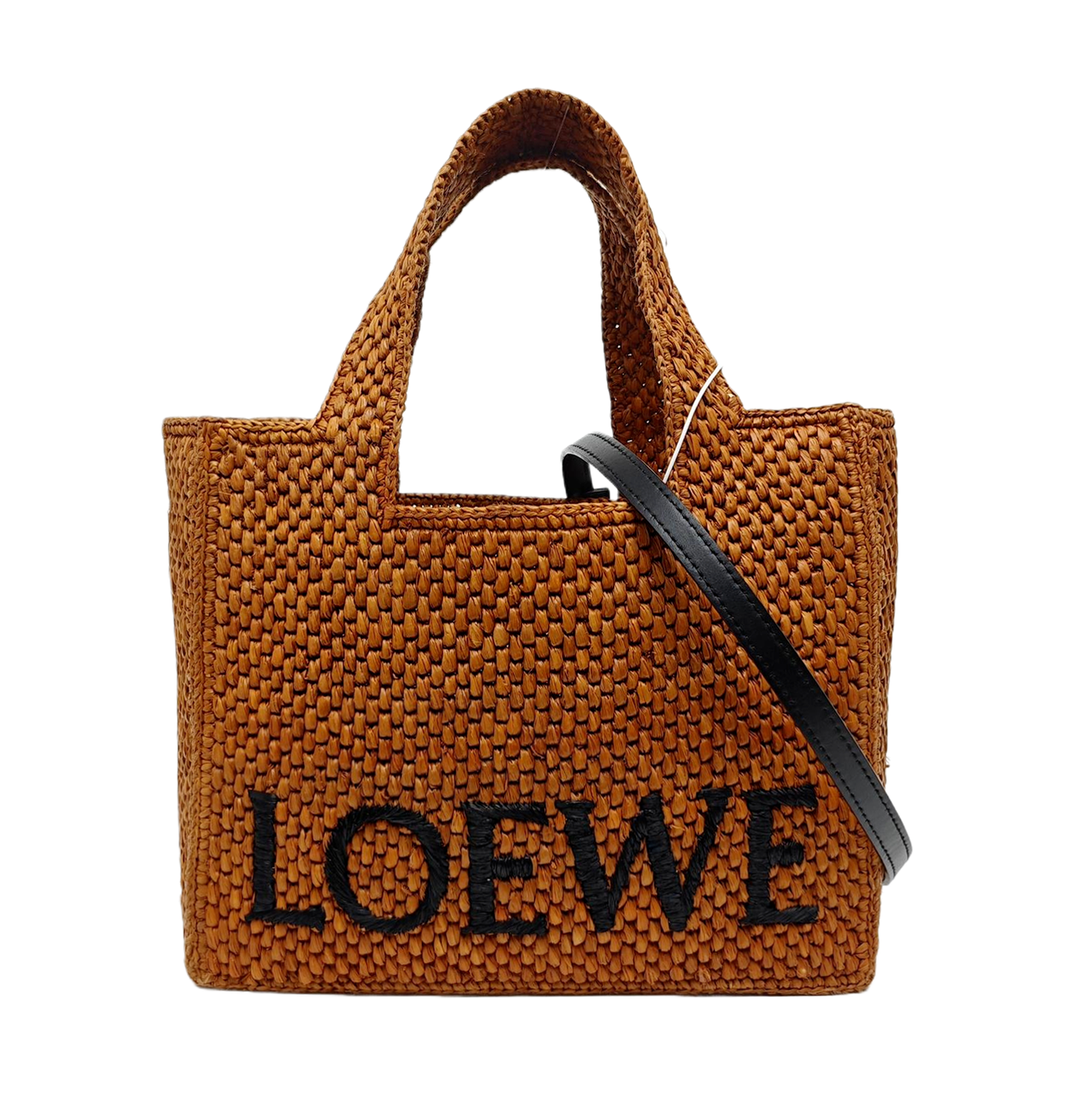 Font Tote Small Straw Brown