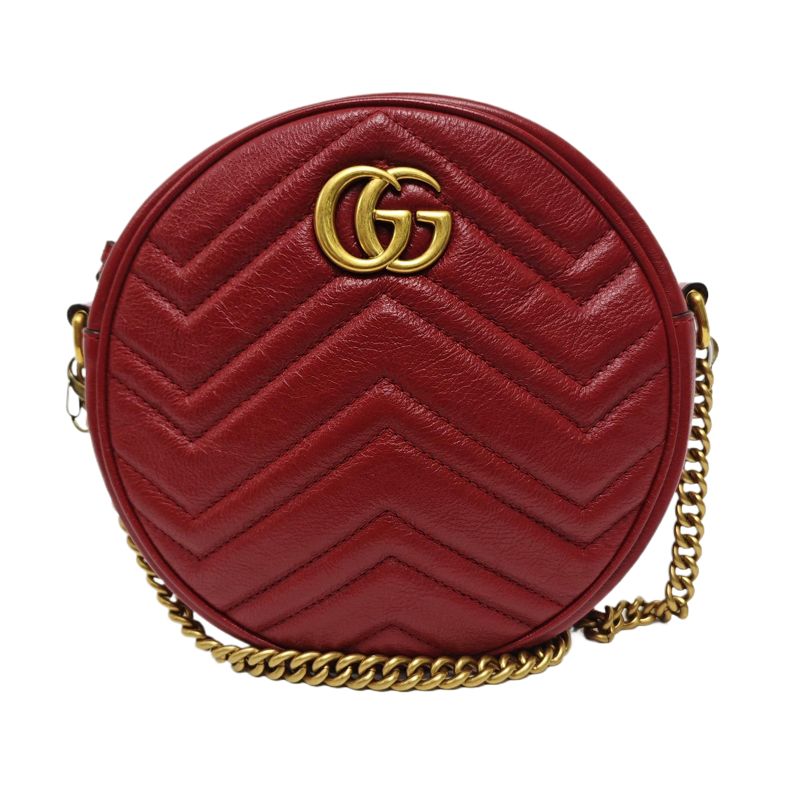 GG Marmont Mini Piel de Becerro Matelaseada Roja
