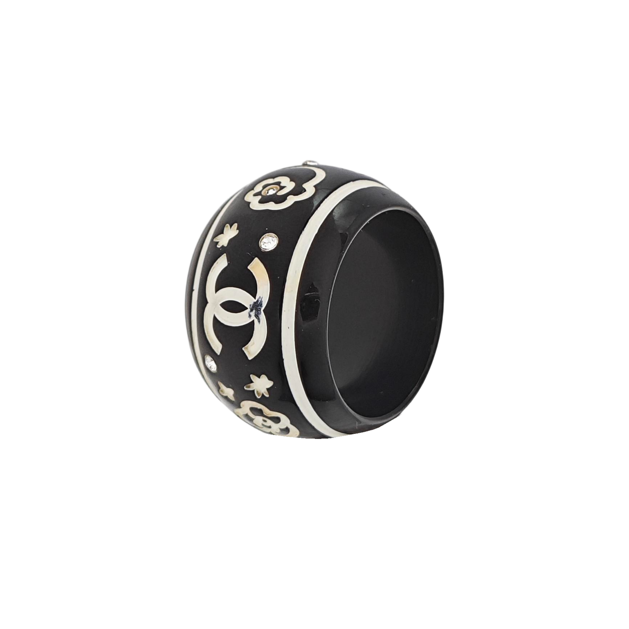 Synthetic Crystal Black Ring EU 53