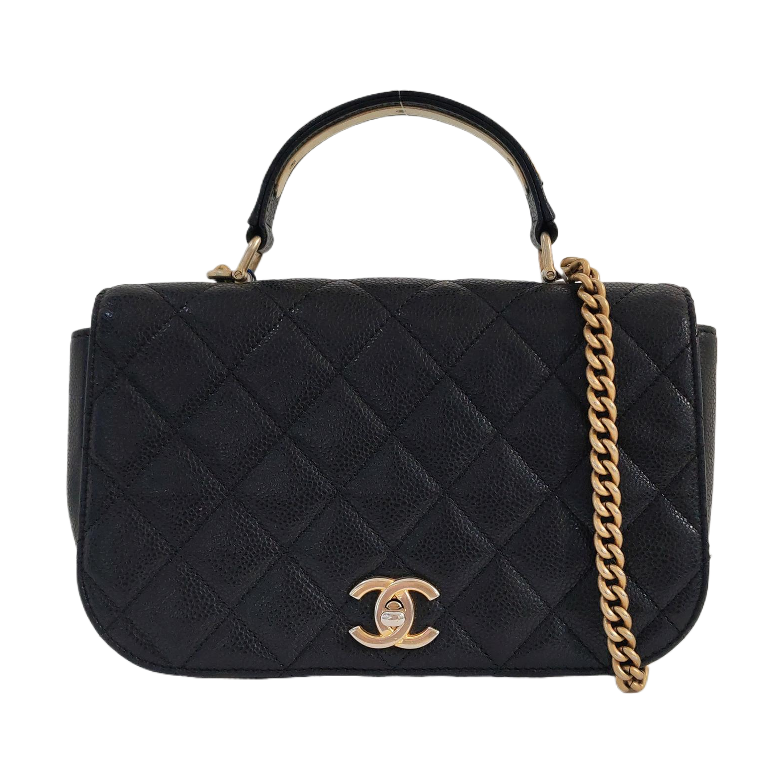 Quilted Grained Calfskin Black