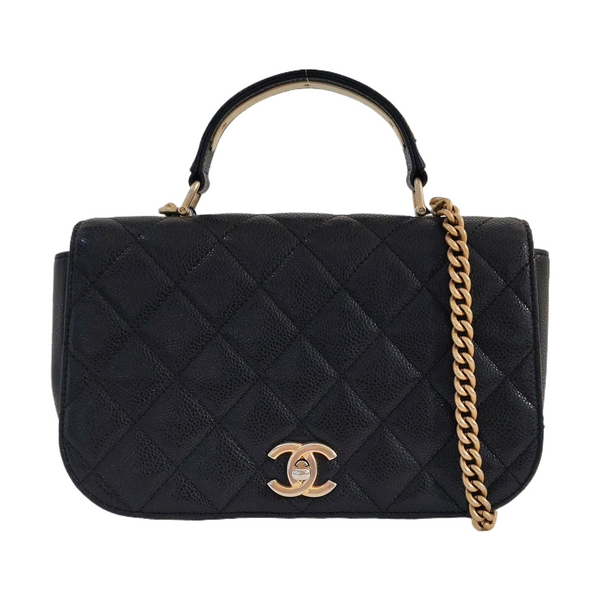 Quilted Grained Calfskin Black
