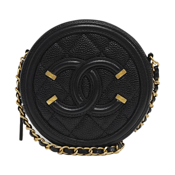 Authenticated pre-owned  FILIGREE Quilted Grained Calfskin Black - Shoulder Bag at Looply