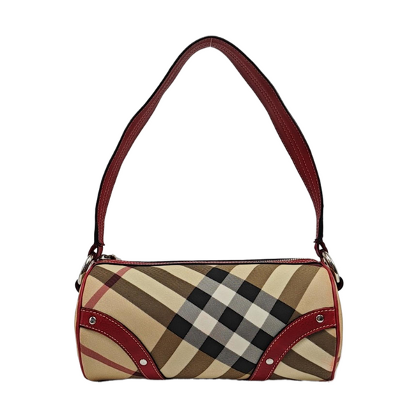 Coated Canvas Top Handle Bag Beige
