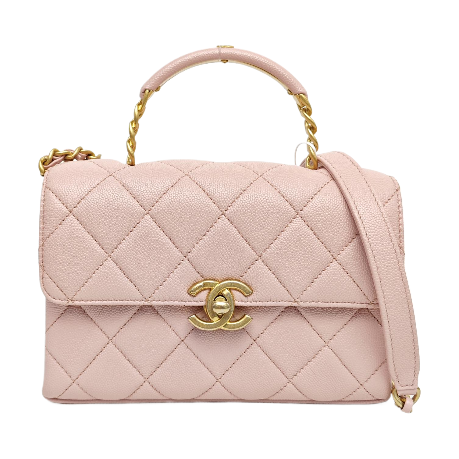 Carry Me Quilted Grained Calfskin Pink