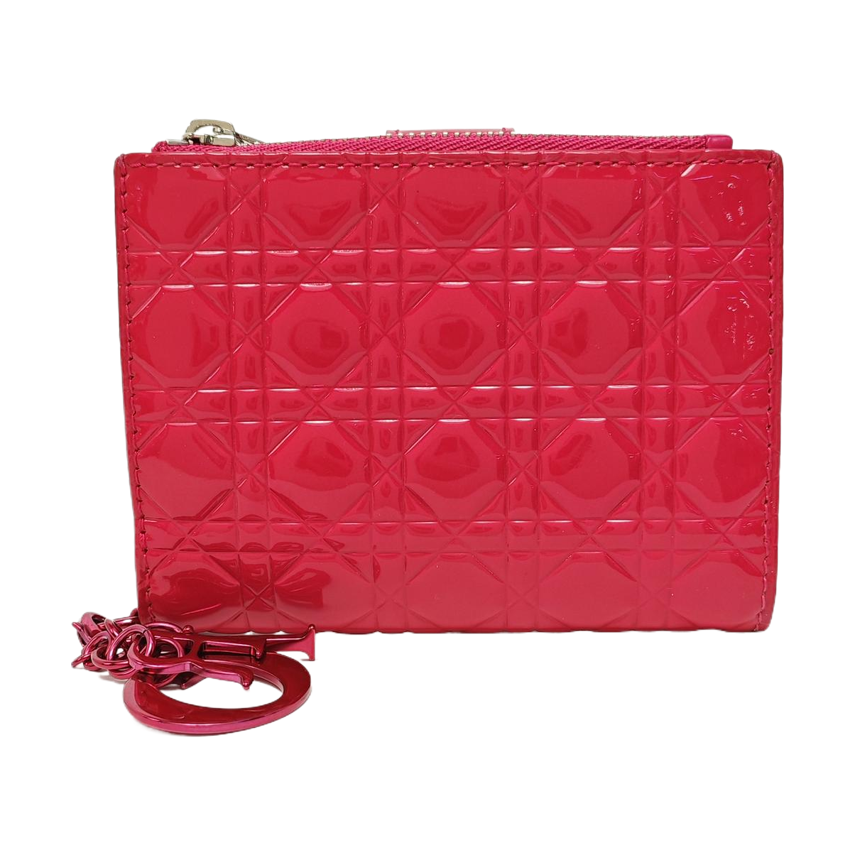 Lady Dior Super Mini Cannage Lambskin Red Wallet