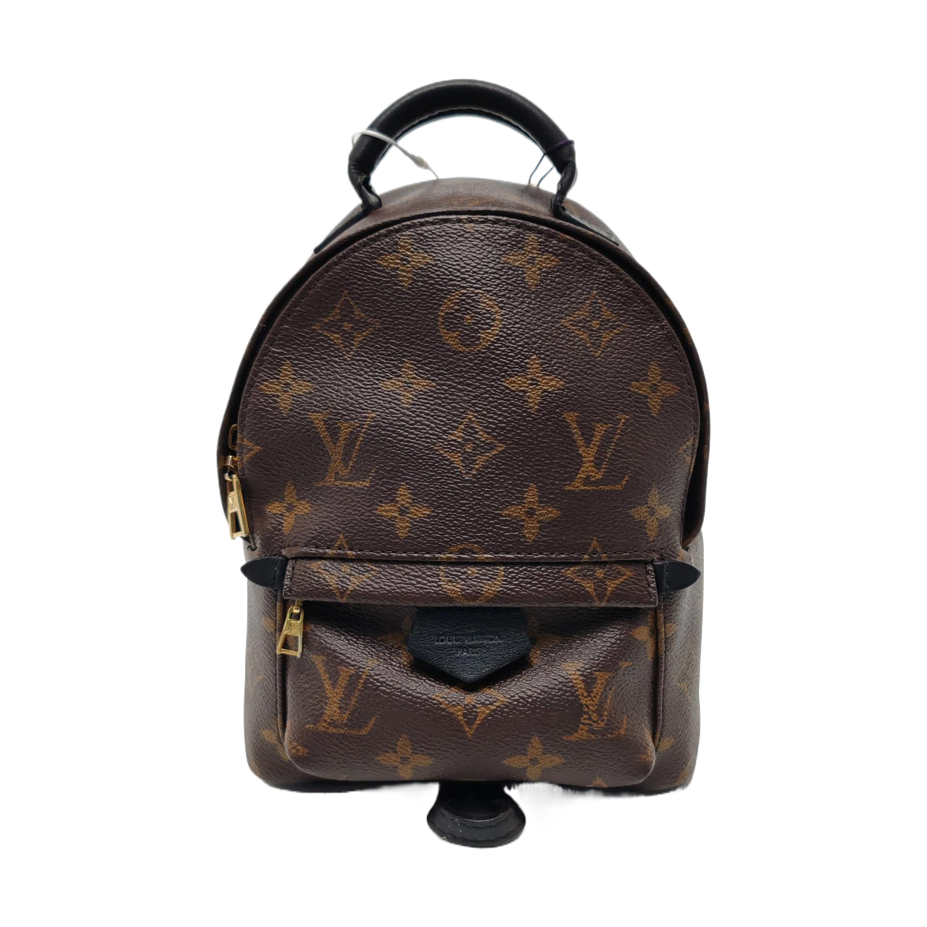 Authenticated pre-owned  PALM SPRINGS Mini Monogram Coated Canvas Brown - Backpack at Looply