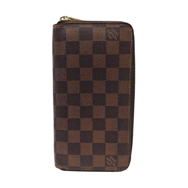 ZIPPY Damier Ebene Coated Canvas Brown Wallet