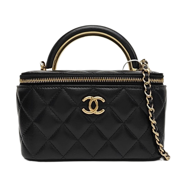VANITY CASE Small Quilted Lambskin Black