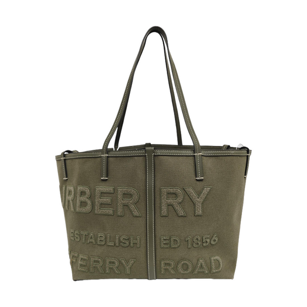 Quilted Canvas Tote Bag Green