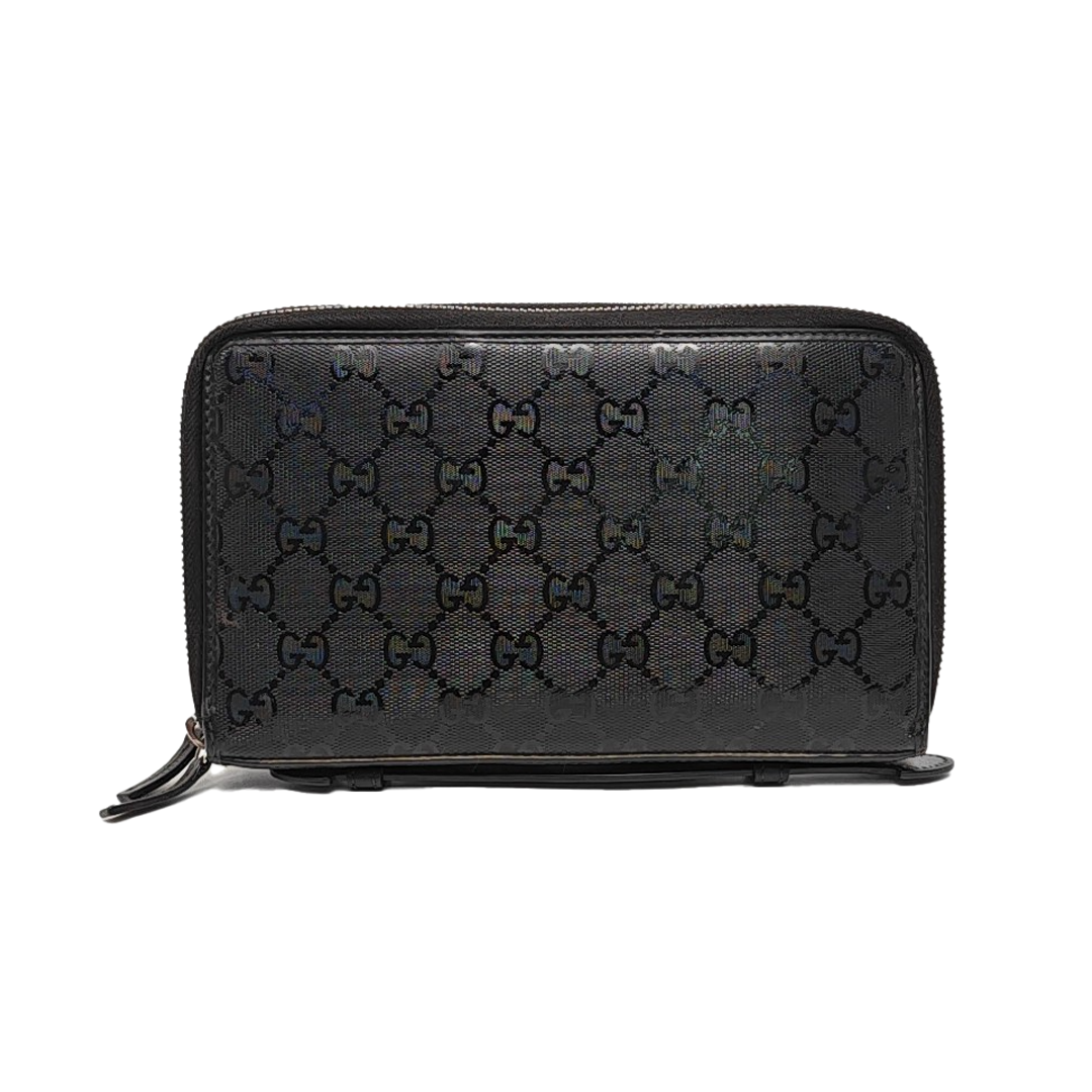 Monogram Coated Canvas Clutch Black