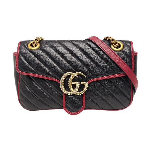 GG Marmont Medium Quilted Calfskin Black