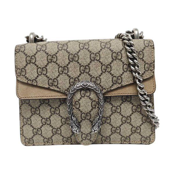 Dionysus Mini Monogram Coated Canvas Beige