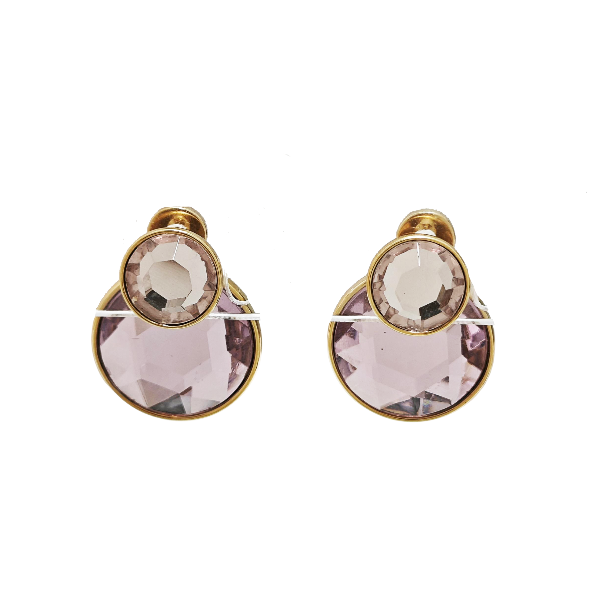 Metal Purple Stud Earrings