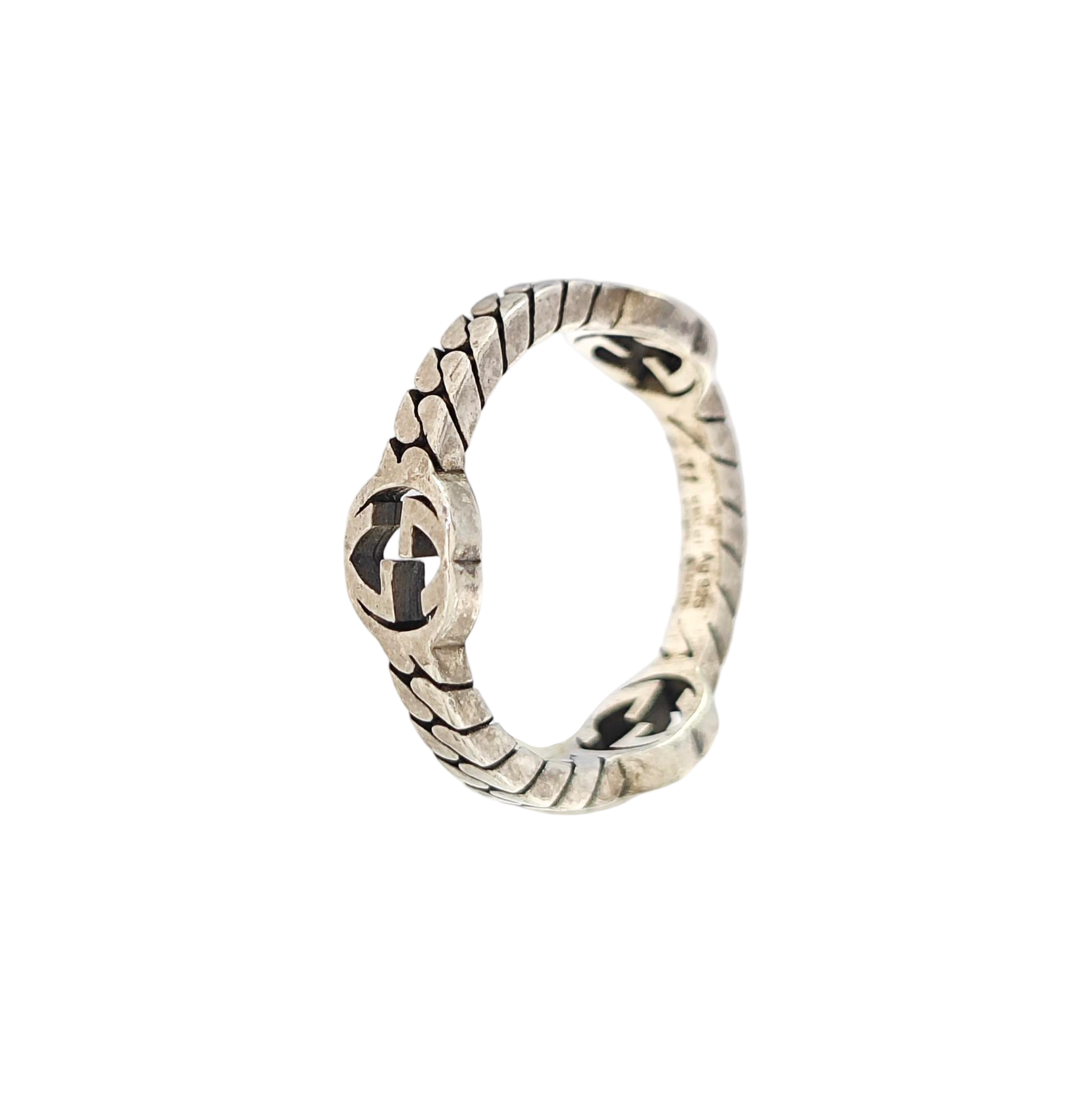 Interlocking G 925 Sterling Silver Ring HK 11