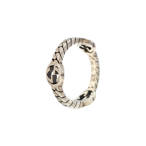 Interlocking G 925 Sterling Silver Ring HK 11