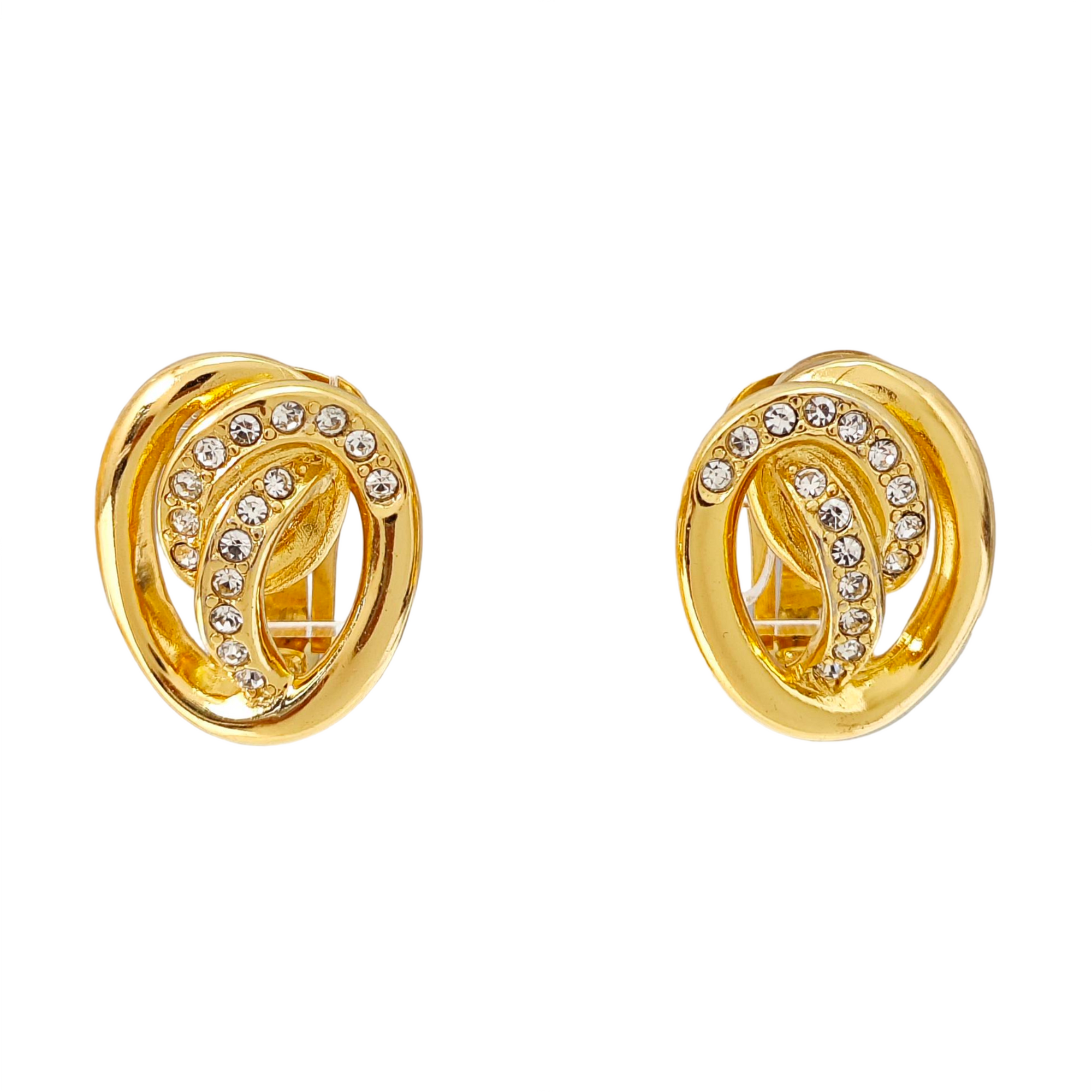 Metal Gold Clip On Earrings