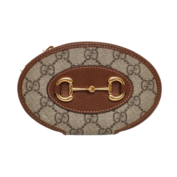 Authenticated pre-owned  Horsebit 1955 Monogram Coated Canvas Beige Coin Purse - Coin Purse at Looply