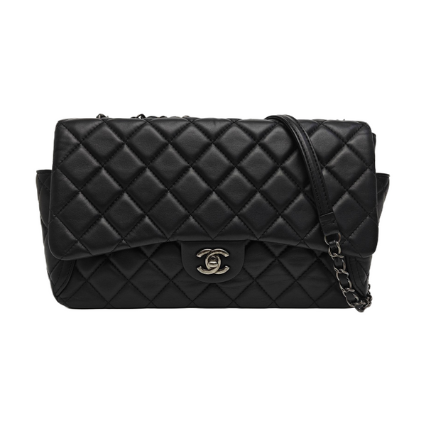 Quilted Calfskin Shoulder Bag Black