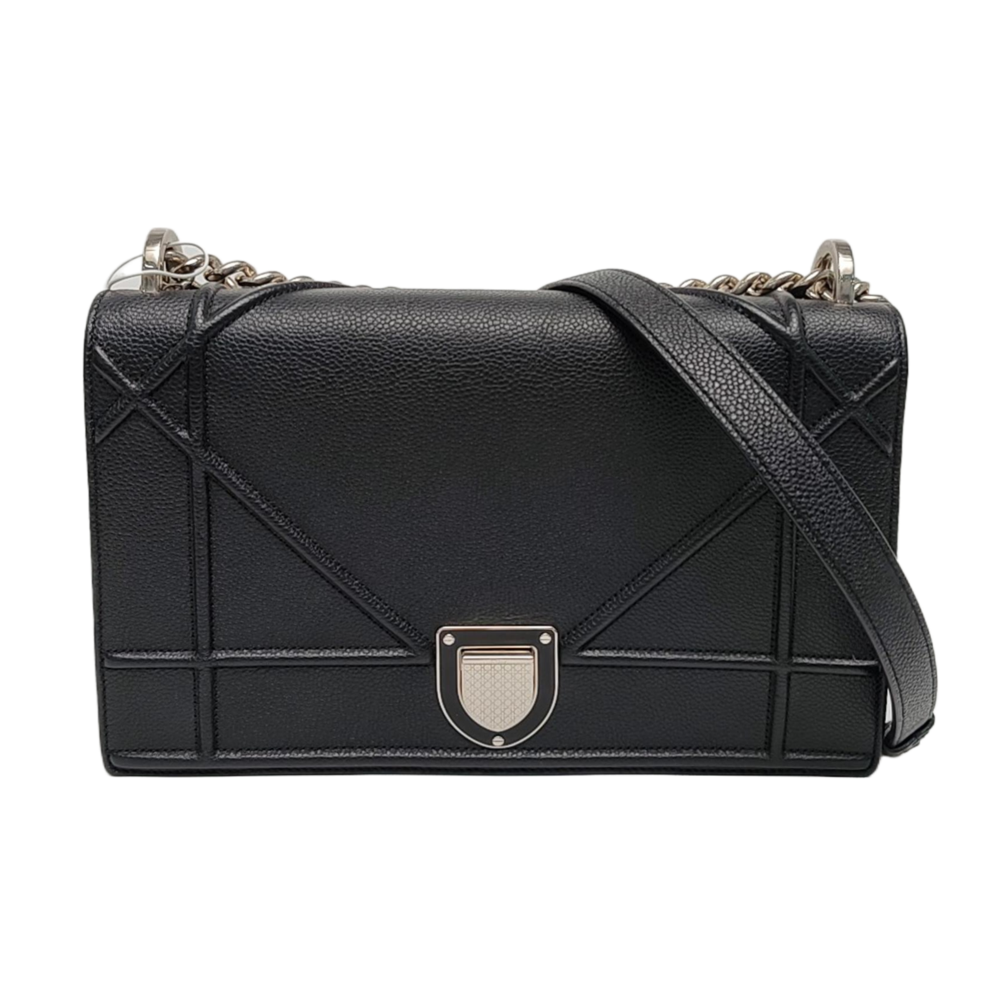 Diorama Medium Cannage Calfskin Black