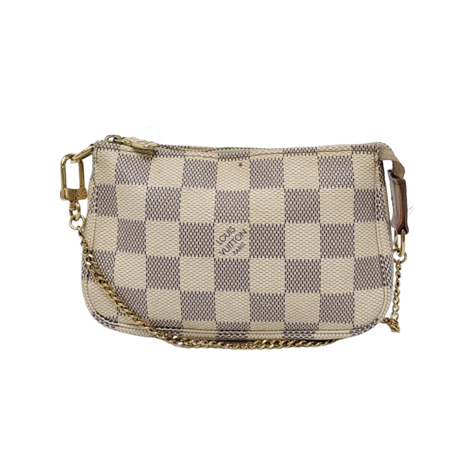 Authenticated pre-owned  ACCESSOIRES Mini Damier Azur Coated Canvas White - Top Handle Bag at Looply