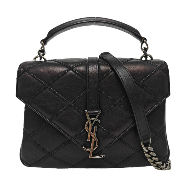 COLLEGE Medium Quilted Lambskin Black
